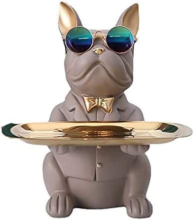 Harz Cool Bulldog Statue mit Aufbewahrungsbox