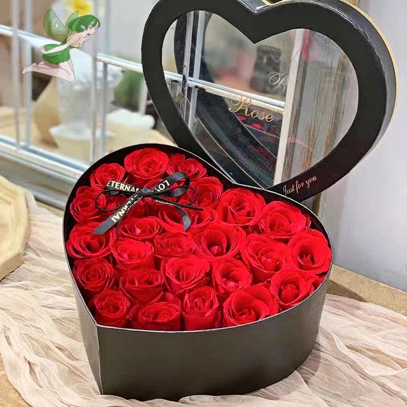 Herzförmige Rosen-Geschenkbox